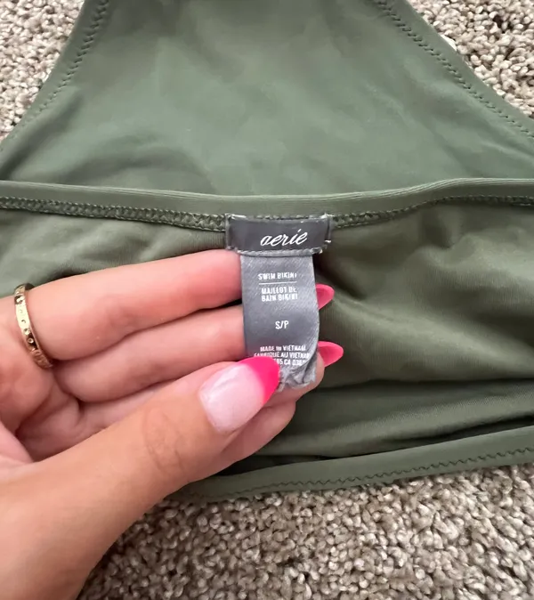 Aerie Green Full Coverage Bathing Suit Bottom Small - Image 3