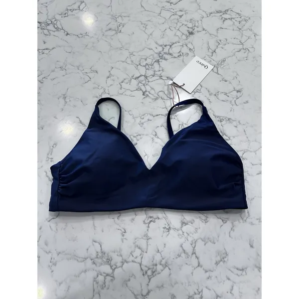 NWT Quince Deep Navy NWT Quince Deep Navy Italian V-Neck Bikini Top Large - Image 3