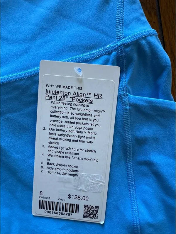 Lululemon Align With Pockets High Rise 28” Ocean Wave Size 8 NWT - Image 4