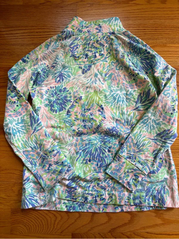 Lilly Pulitzer multicolored print half zip pullover size large - Image 2