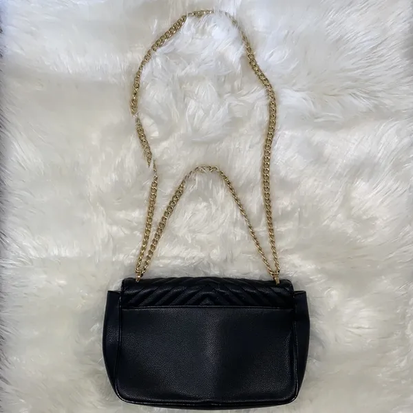 Victoria’s Secret Black and Gold Chain Crossbody Purse - Image 6