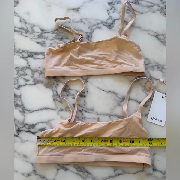 NWT Quince Beige Light Nude Second Skin Scoop Neck Bralette (2-Pack) Sz XS - Image 6