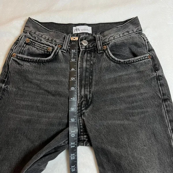 Zara Mid Rise Straight Leg Jeans Size 2 Casual Y2K Cotton Grunge 90s 2000s - Image 9
