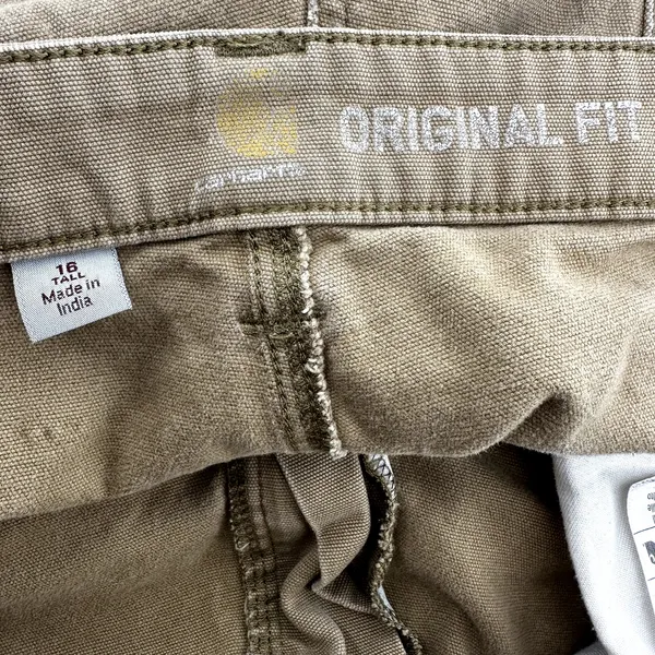Carhartt Rugged Flex Original Fit Crawford Pants Straight Canvas Khaki Tan 16T - Image 3