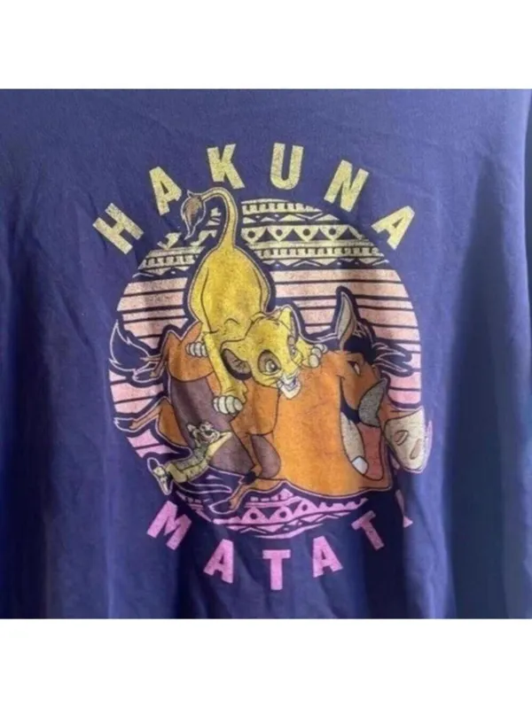 Disney blue lion king hakuna Matata graphic characters shirt tee tshirt - Image 4