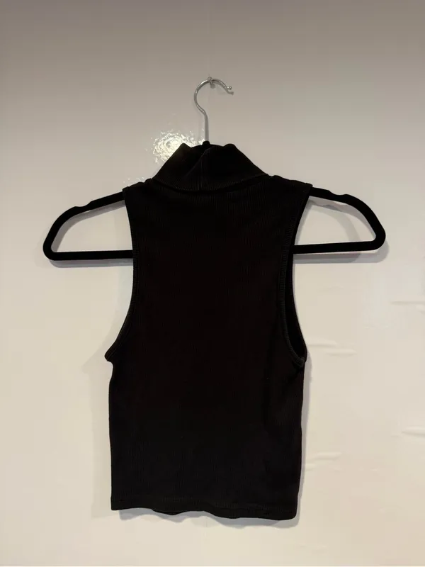 Zara Sleeveless Turtleneck Tank Top - Black‎ - Image 3