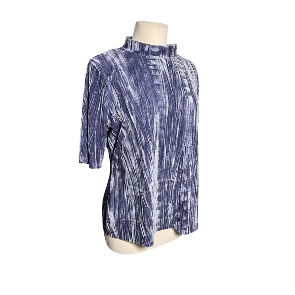 ANTHROPOLOGIE Pilcro Crushed Velveteen Short Sleeve Mock Neck Top - Image 5