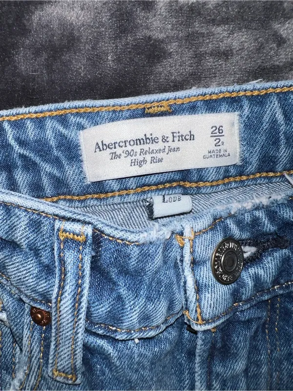 Abercrombie & Fitch Curve Love High Rise 90s Relaxed Jean Size 26 (2 Regular) - Image 9