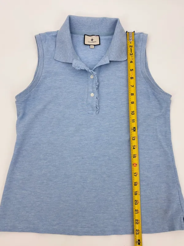 Tuckernuck Light Blue Pique Sleeveless Ruffle Margaret Polo - Image 6
