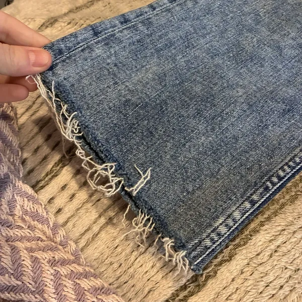 MOTHER Tomkat Ankle Fray Button Fly High Rise Jeans 30x27 Size 30 - Image 3
