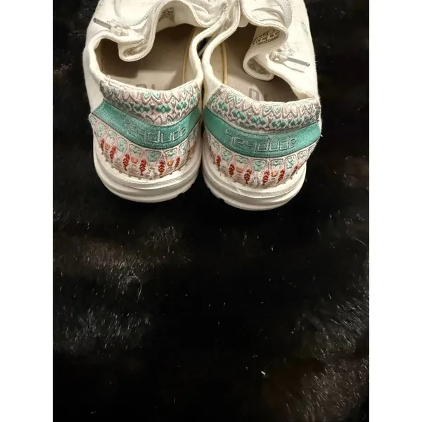 HEY DUDE Wendy Flora Lily White Shoes, Women's 10, White slip on - Image 5