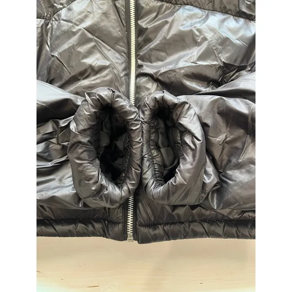 ANWND Cropped‎ Puffer Jacket Full Zip Quilted Lightweight Black Size S - Image 6