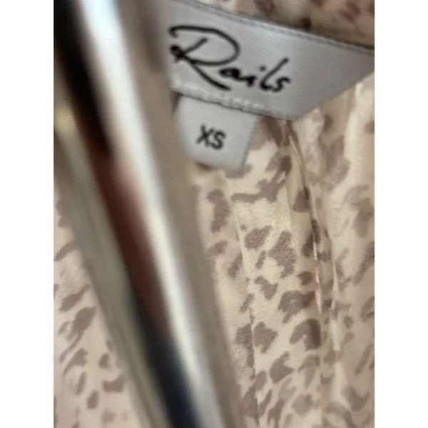 Rails Jasmine Dress Tan Watercolor Leopard XS Smocked Waist‎ Mini - Image 5