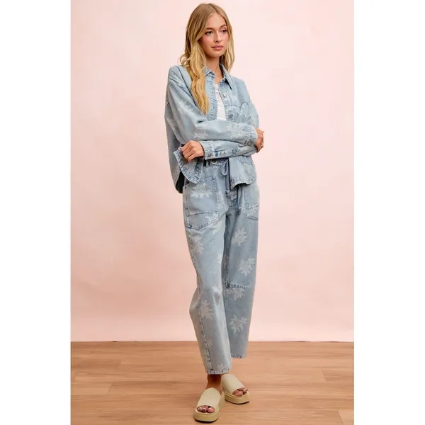 BiBi‎ Printed Washed Denim Jacket With Pocket - Image 15