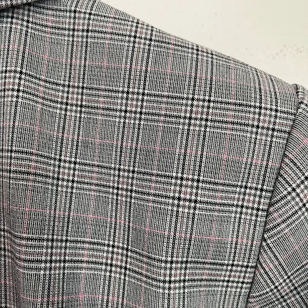 LOFT Blazer Size 2 Gray Plaid Double Breasted Career Office‎ Jacket - Image 5