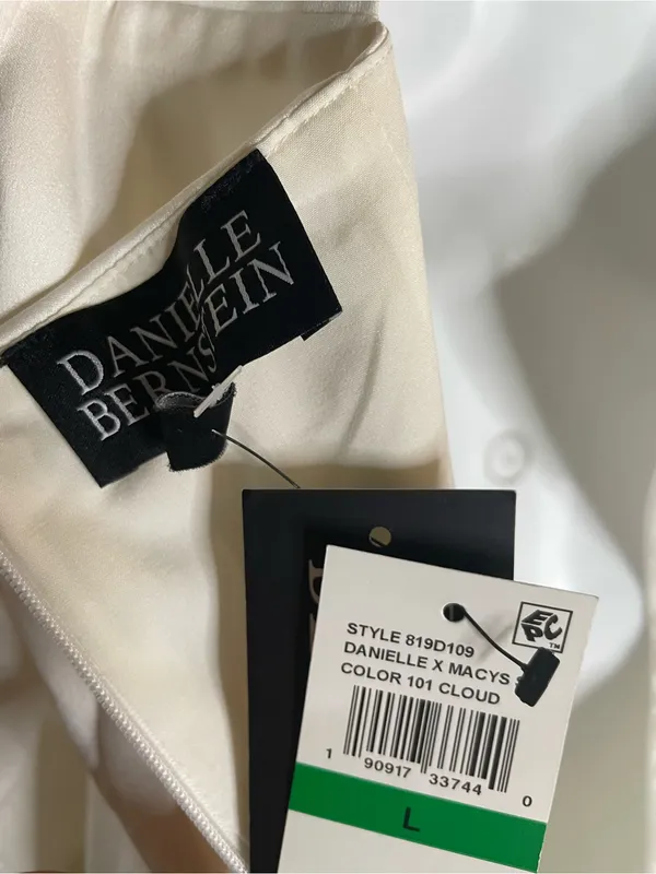Danielle Bernstein White Square Neck Long Sleeve Mini Dress Size Large - Image 2