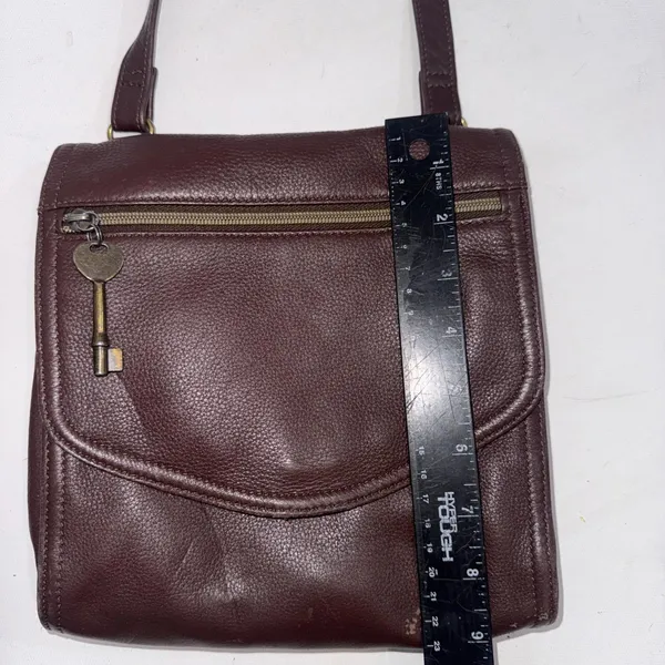Vintage Y2k Fossil Boho Hippie Gypsy Brown Crossbody Genuine Leather Purse‎ Bag - Image 15