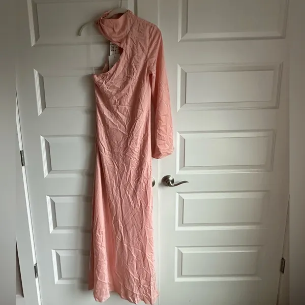 Significant Other Rhiannon One-Shoulder Sleeve High Neck Pink Maxi Gown 8‎ NWT - Image 10