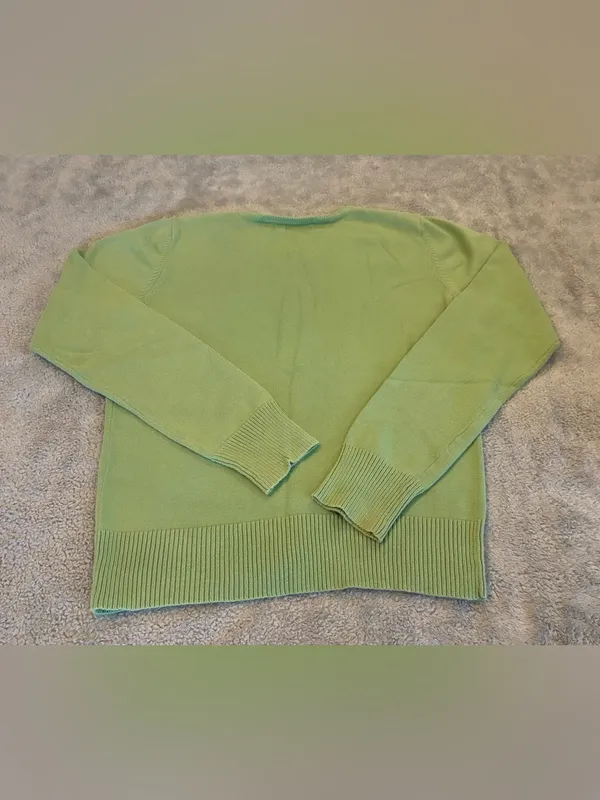 Women’s Liz & Company Spring Green Cable Front Button Cardigan Size Medium - Image 4
