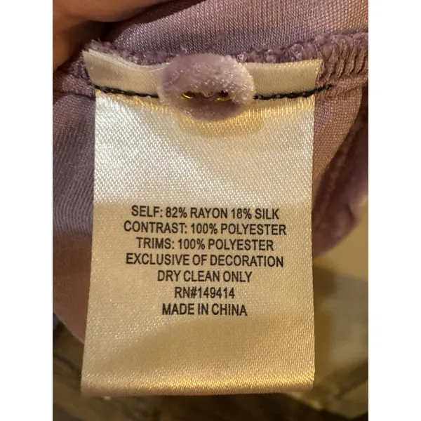 Johnny Was Velvet Flutter Sleeve Raglan Karime Embroidered‎ Dress Lavender - Image 11