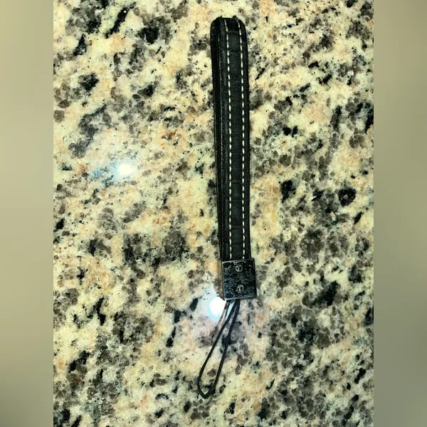 Vintage Coach phone charm/ band Sleek Black & Sliver - Image 2