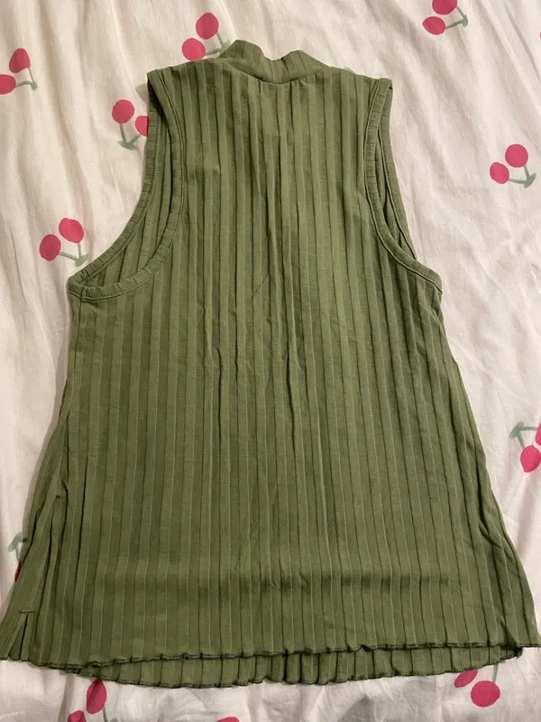 a new day Olive Ribbed Tank Top - Image 3