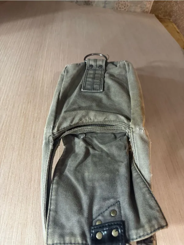 Women’s Diesel Canvas Distressed Crossbody Bag in Olive Green - Image 2