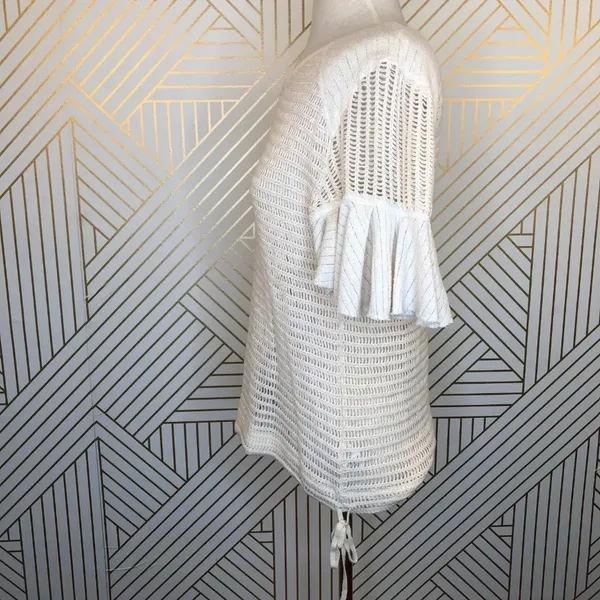 Free People Babes Only Open Weave Knit Top Ivory‎ - Image 4