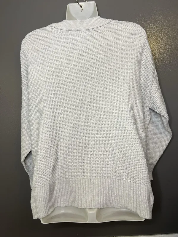 Aerie Sweater Womens XS Gray Waffle Knit Crewneck Pullover Cozy Relaxed Fit - Image 6