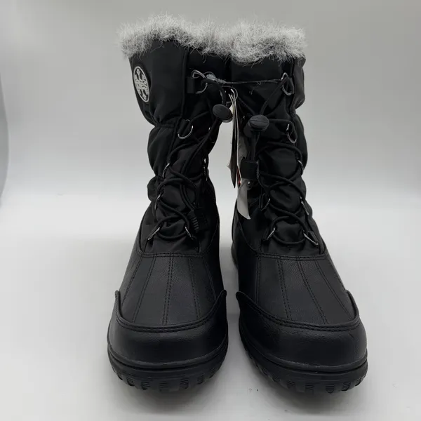 Totes April Black Wide Width Snow Boots Womens 5W Thermolite Insulated Faux Fur - Image 2