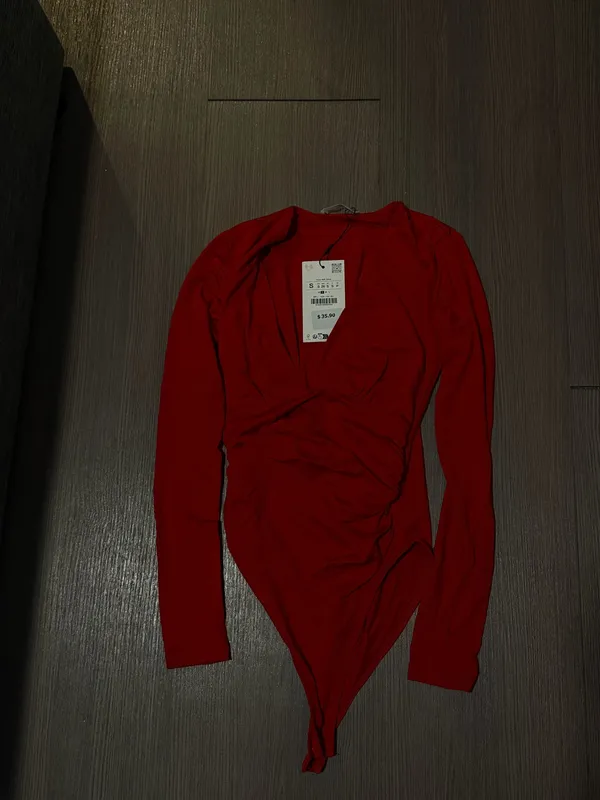 Red Top Long Sleeve ZARA - Image 2