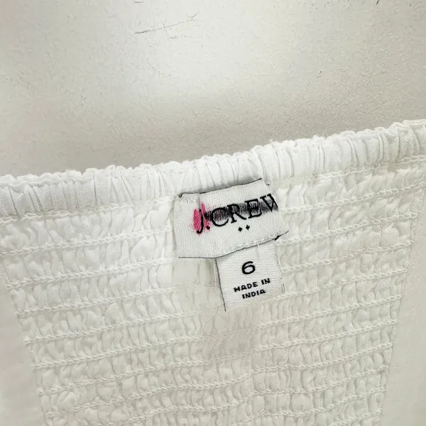 NEW J.Crew Eyelet Midi Dress Cotton Cottagecore Pockets Retro A Line White US 6 - Image 8
