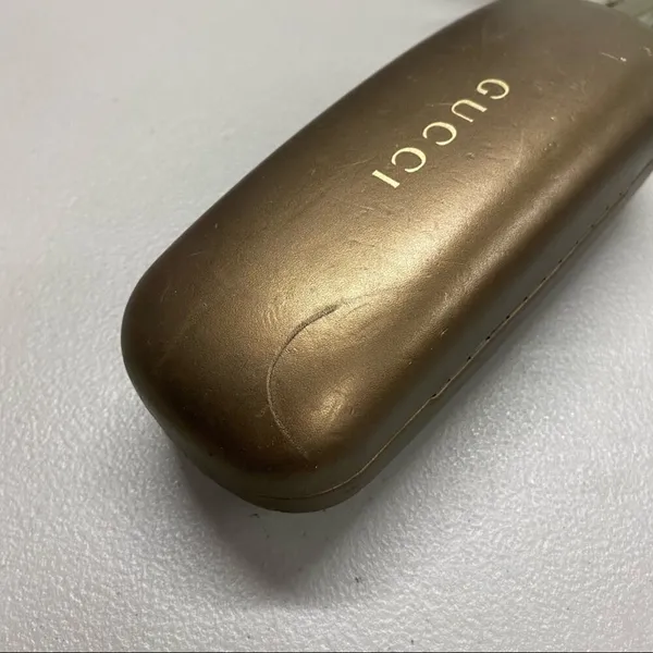 Gucci Vintage Sunglasses Hard Clam Shell Case Bronze Copper 6.5" Glasses - Image 7