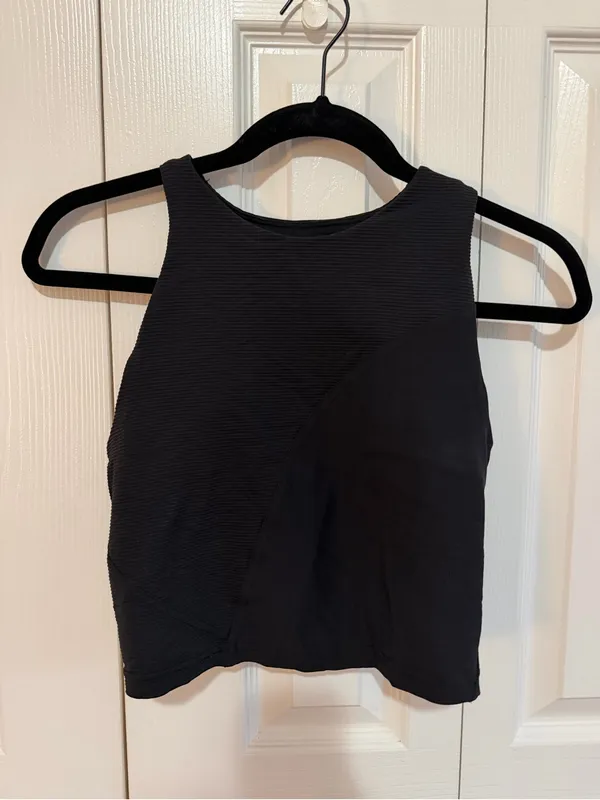 Lululemon Ribbed Asymmetrical Yoga Tank Top Black Size 4 - Image 4