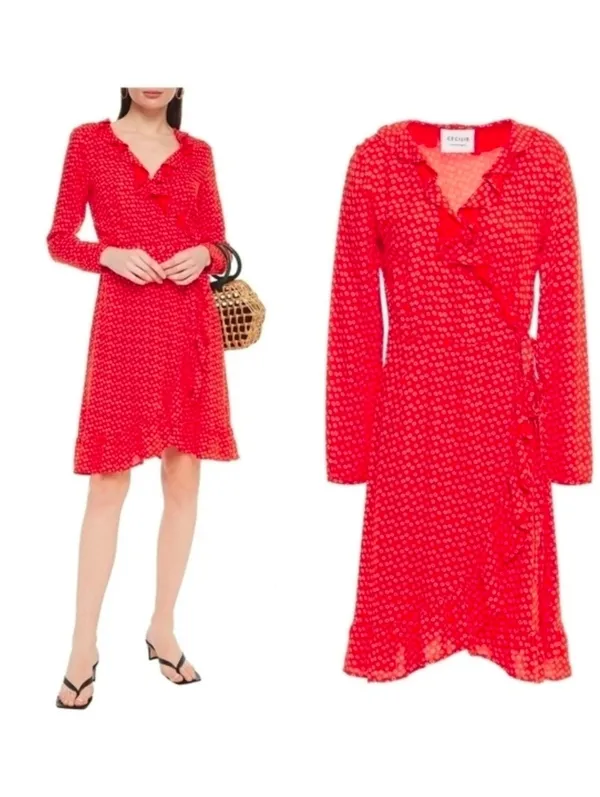 Cecilie Copenhagen Jolene ruffled printed crepe wrap dress - Image 2