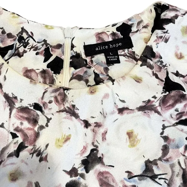 Alice Hope Floral Print Sleeveless Blouse Size Large - Image 3