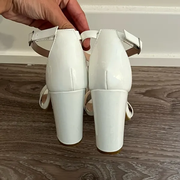 Windsor White Patent Ankle Strap Sandals Heels - Image 3