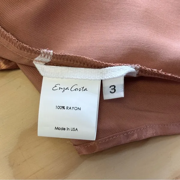 Enza Costa Satin Strappy Satin Swing Style Camisole‎ Bronze Large - Image 7