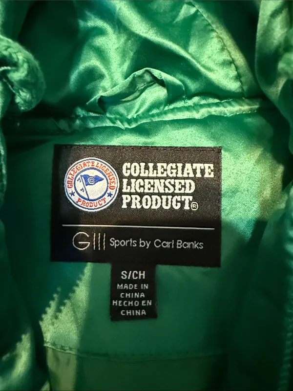 G III By Carl Banks Vintage Oregon Ducks Green Quilted Bomber Jacket Size S - Image 4