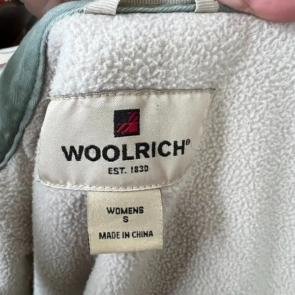 Woolrich Sage‎ Green Fleece Lined Button Front Shacket Size Small - Image 11