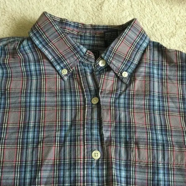 American Eagle Vintage Plaid Purple Button Down Shirt - Sz Medium - Image 5