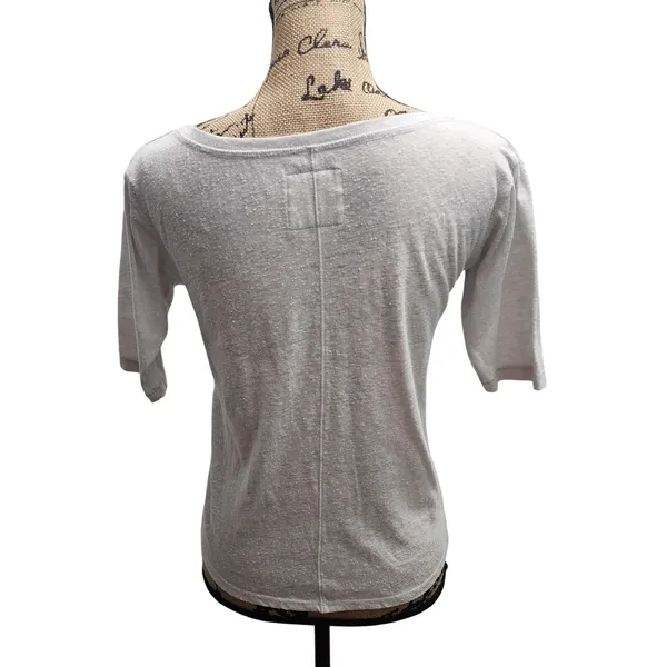 Abercrombie Fitch Women's‎ XS White 3/4 Sleeve Scoop Neck Top Shirt Casual - Image 3
