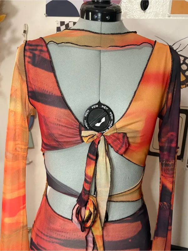 Jaded London Abstract Mesh Cutout Mini Dress UK 8 / US 4 - Image 2