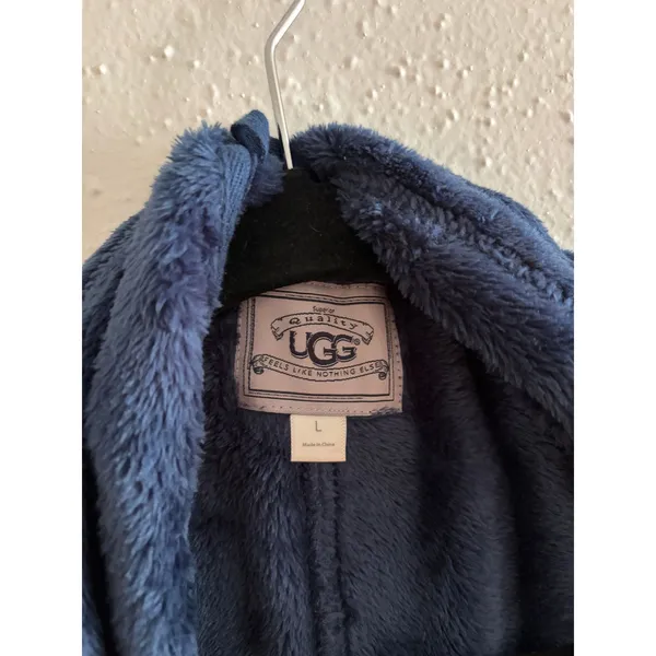 Ugg Ilsa Plush Fleece Open Lounge Cardigan Navy Blue L - Image 2