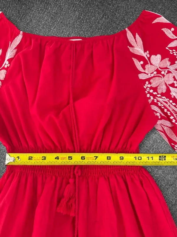 Kindred Embroidered Off-The-Shoulder Boho Mini Dress Size M - Image 7