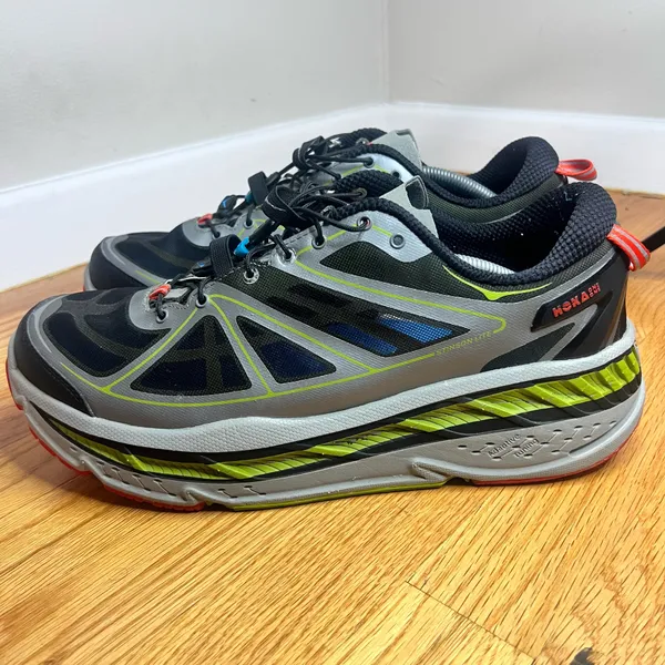 Hoka Stinson Lite Black Mesh Silver Size 12.5M NO BOX - Image 5