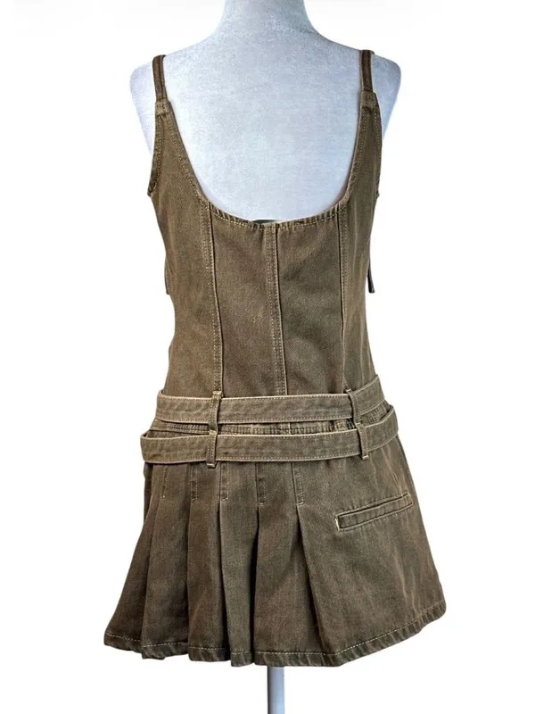 LIONESS Biker Mini Dress in Petrol Medium New Womens Denim - Image 6