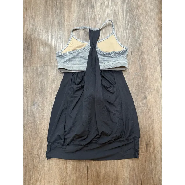 Lululemon No Limits Tank Black / Tonka Stripe Cashew‎ / Heathered Black - Image 2