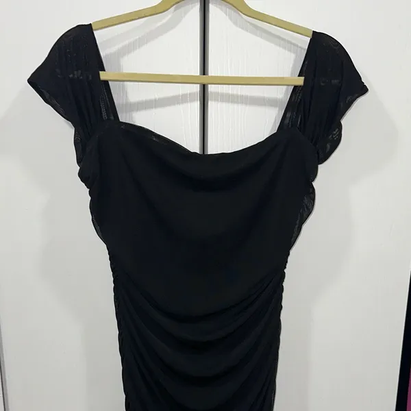 Black Ruched off the shoulder dress - Image 3