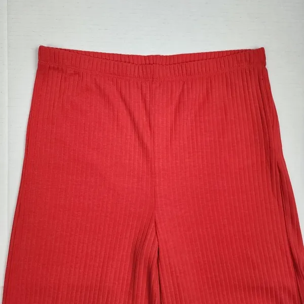 Billabong Easy Waves Pants Ribbed Wide Leg Cropped Red Coral Size L - Image 14
